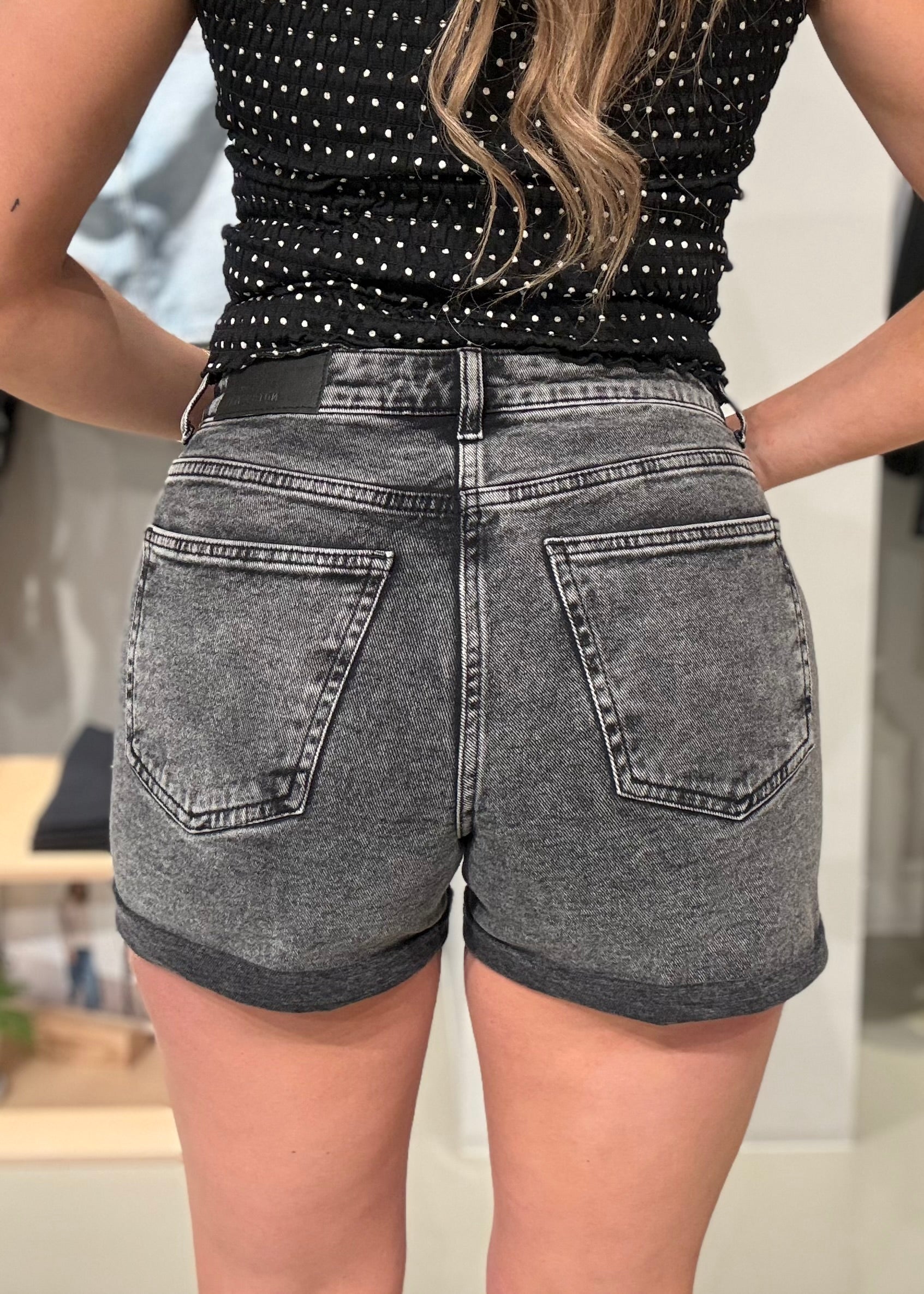 NMMONI Shorts - Dark Grey Denim